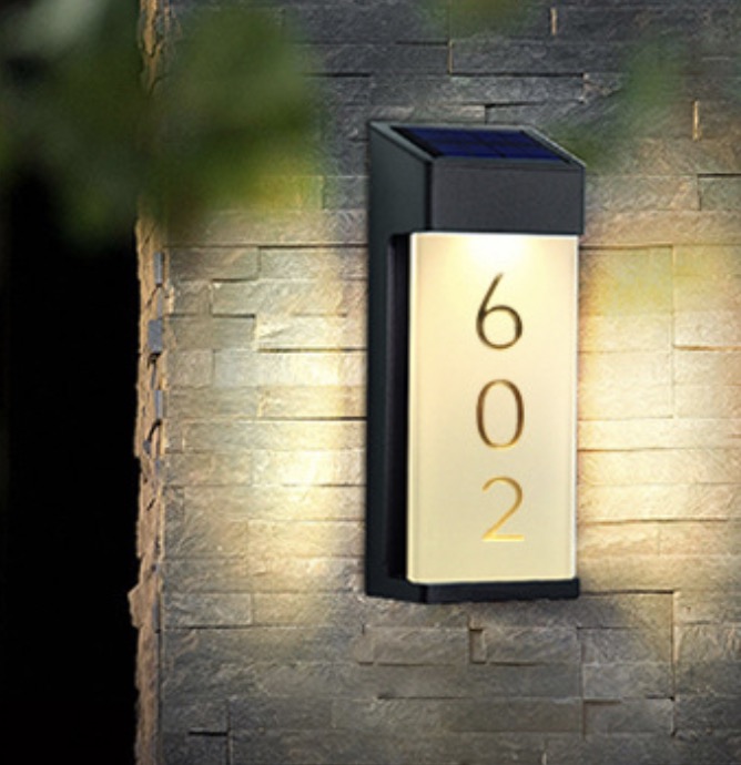 Solar Light with Customized Address Numbers