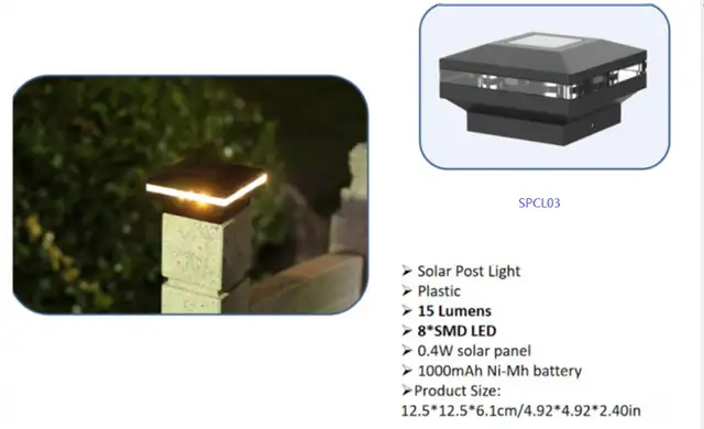 Solar Post Cap Light for 3" x 3" Posts - Image 2